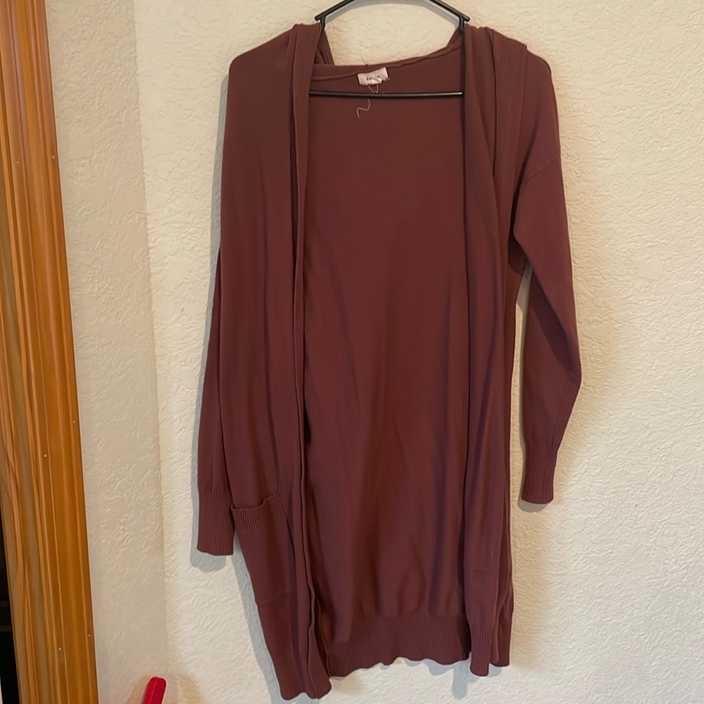 Hooded long cardigan